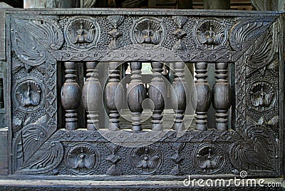Detail of Bagaya Kyaung monastery at ancient city Inwa (Ava) Man Stock Photo