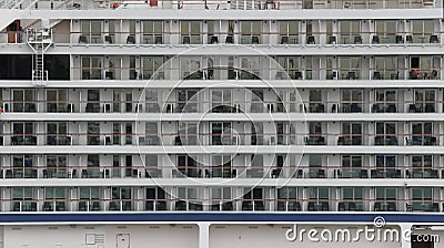 Detail over Cruise ship higher decks at Barcelona port Editorial Stock Photo