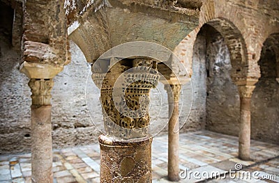 Detail of Banuelo baths El Banuelo. Granada Stock Photo
