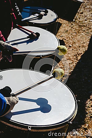 Detail of bass sound drums Editorial Stock Photo