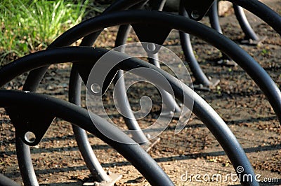 Detail bicycle racks Stock Photo