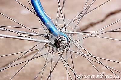Detail of bicycle`s tire Stock Photo