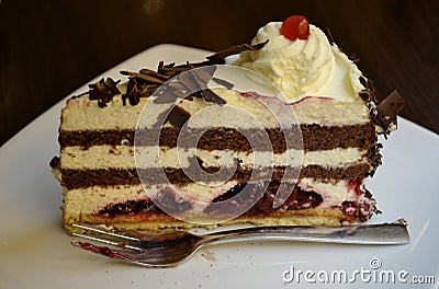 Detail of a black forest cake Stock Photo