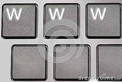 Detail of Black Laptop Keys, WWW. Stock Photo