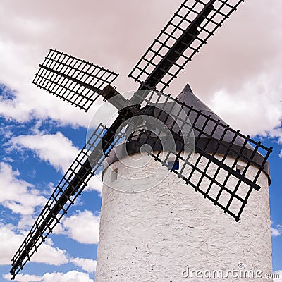 Detail of the blades of a windmill in Consuegra Stock Photo