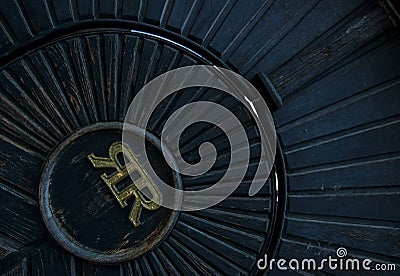 Door with monogram Stock Photo