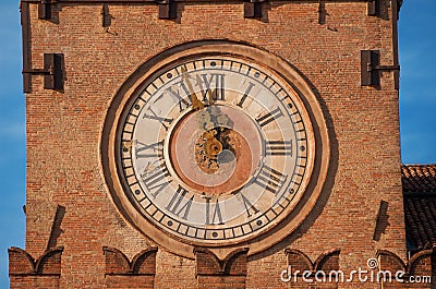 Bologna Clock Tower Stock Photo