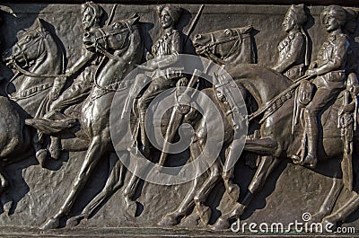 Cavalry Monument frieze, Hyde Park Stock Photo