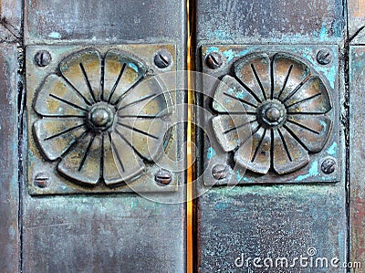 Detail, Bronze Rosettes Stock Photo