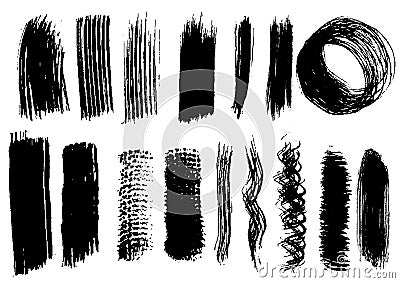 Detail brush paint stroke collection. vector Vector Illustration