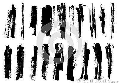 Detail brush paint stroke collection. vector Vector Illustration