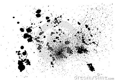 Detail brush paint stroke ink blots. vector Vector Illustration