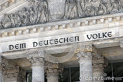 Detail of the Bundestag in Berlin Stock Photo