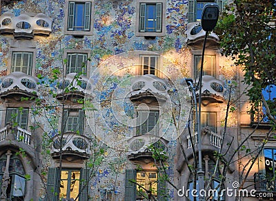 Barcelona, Spain, June 2012: Casa BatllÃ². Editorial Stock Photo