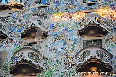 Barcelona, Spain, June 2012: Casa BatllÃ². Editorial Stock Photo