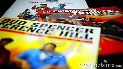 Detail of CD and artwork of OST of the films Italian comic duo BUD SPENCER and TERENCE HILL Editorial Stock Photo