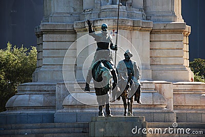 Detail of Cervantes monument Stock Photo