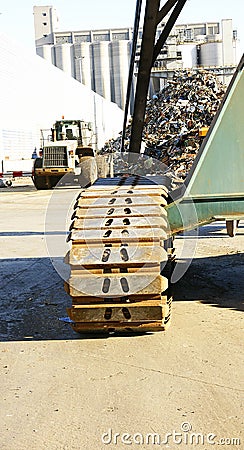 Detail of the chains of a crane in the port of Barcelona Stock Photo