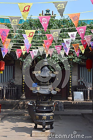 Detail of a Chinese Temple at Pingyao Ancient City, China Stock Photo