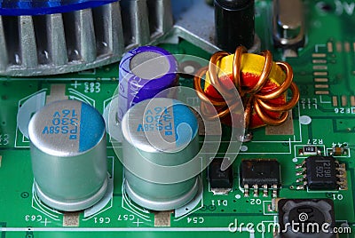 Detail of the circuits, cables and boards inside a cpu from a pc computer. Editorial Stock Photo