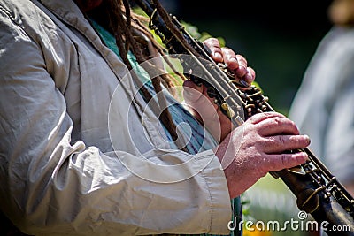 Detail of a clarinetist Stock Photo