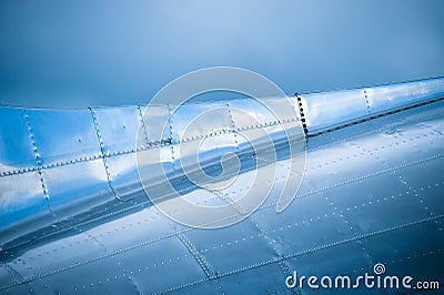 Detail of a classic airplane fuselage Stock Photo