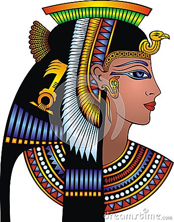 Detail of cleopatra head Vector Illustration