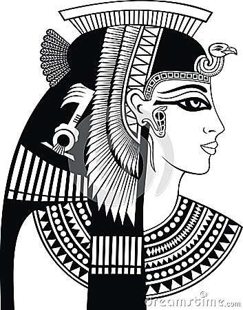 Detail of cleopatra head Vector Illustration