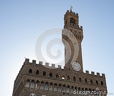 Clock tower Palazzo Vecchio Stock Photo