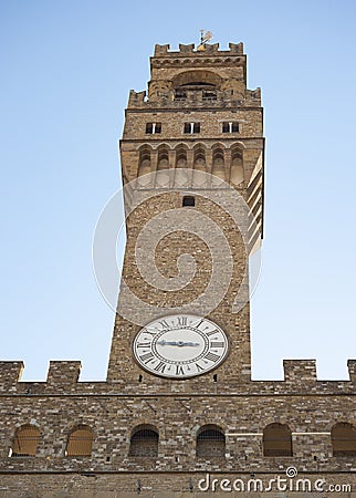 clock tower Palazzo Vecchio Stock Photo