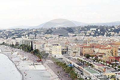 Coastline of Nice, view from the castle, French Riviera Stock Photo