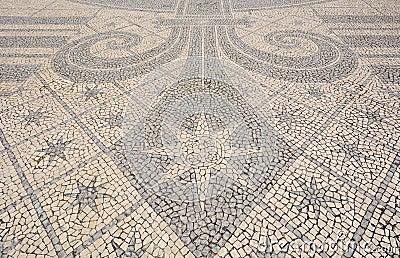 Detail of a cobblestone pavement - Lisbon, Portugal Stock Photo