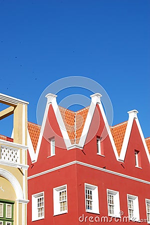 Detail colonial building Curacao Stock Photo