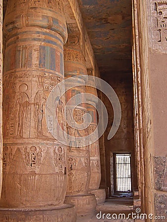 Detail of colored hieroglyphs Stock Photo