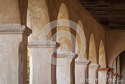 Columns in temple Stock Photo