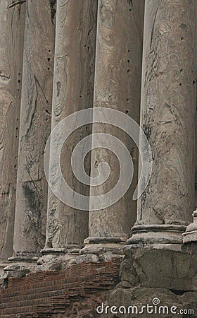 Detail, columns Temple Editorial Stock Photo