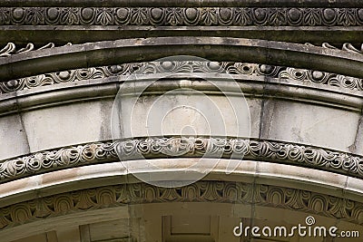 Detail of Commemorative Arch a large sandstone archway over a public walkway Stock Photo