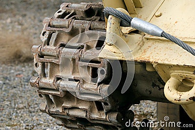 Detail of complex design of tank track. Stock Photo