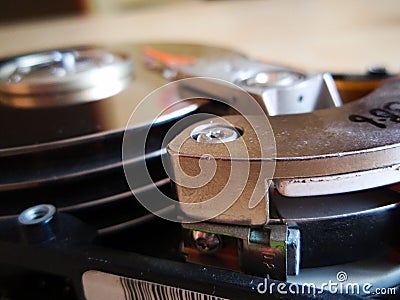 Detail computer`s harddisk from side Stock Photo
