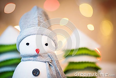 Detail of cute festive snowman Stock Photo