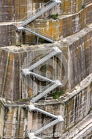 detail of a dam, the backstairs Stock Photo