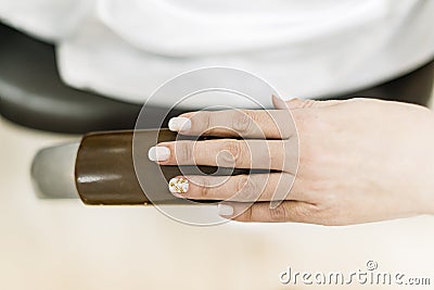 Detail of decorated nails Stock Photo