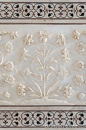 Detail decorative of taj mahal Stock Photo