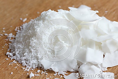 Detail of dessicated and shaved coconut. Stock Photo