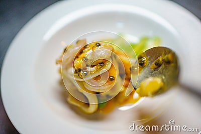 Detail of the dish of ceviche Stock Photo