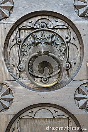 Detail door of cathedral Trento, Italy Stock Photo