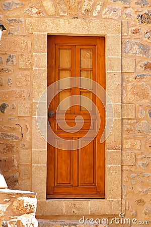 Detail of a door inside the mythical castle of Monemvasia Stock Photo