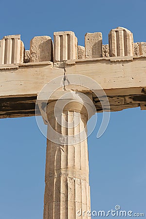 Detail of a Doric column Stock Photo