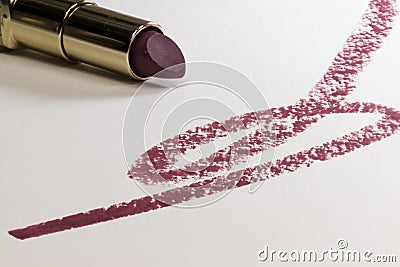 Detail drawing with a lipstick Stock Photo