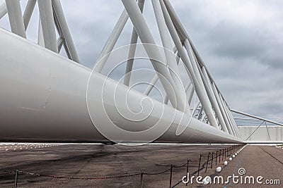 Detail Dutch storm surge barrier protecting the harbor of Rotterdam Stock Photo